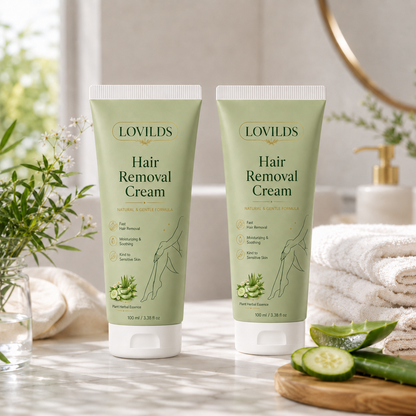 Soieva | LOVILDS Painless Depilatory Cream – No Razor Bumps, No Harsh Odor